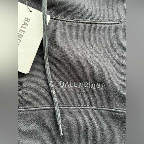 Balenciaga Oversized Rugby Style Black Hoodie in size Small - Picture 5 of 10